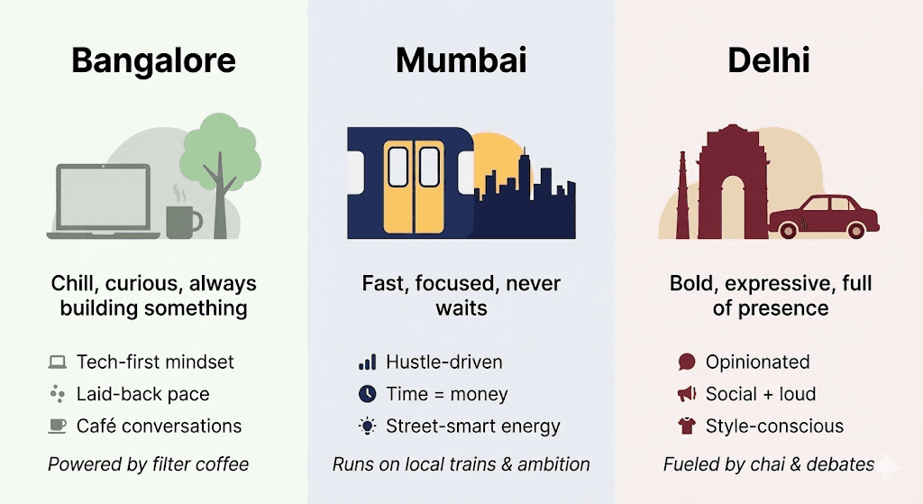 City Personality Types: Bangalore vs Mumbai vs Delhi