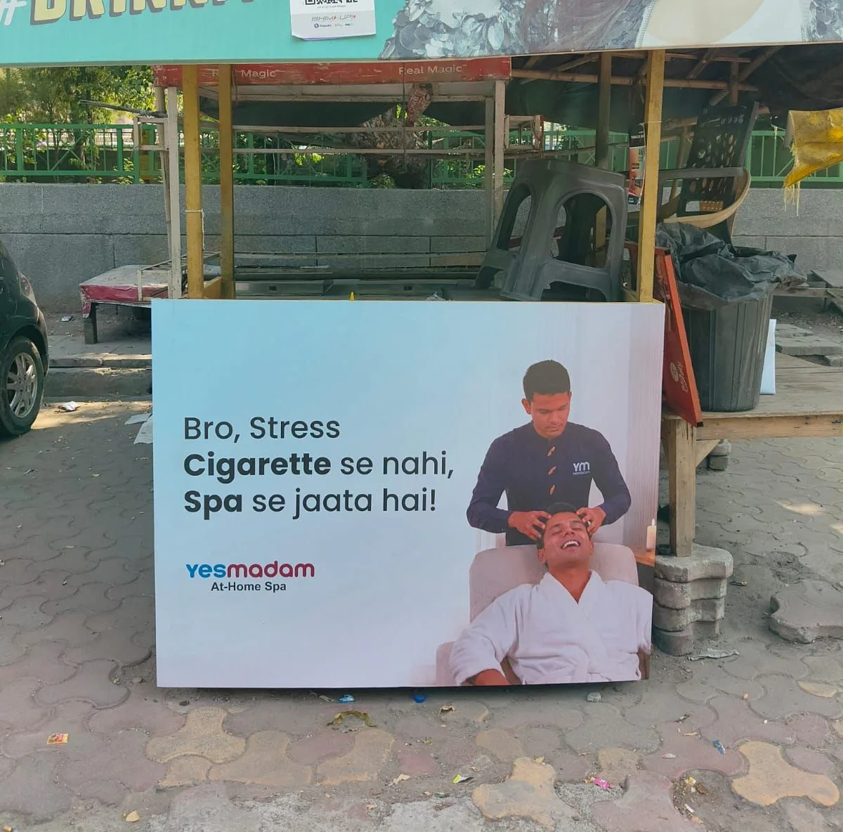 YesMadam Panwadi Shop Guerrilla Display Board in Delhi NCR